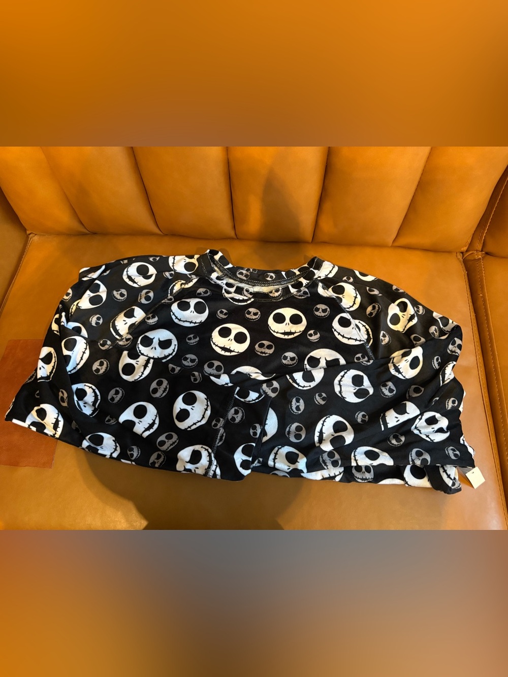 Disney The Nightmare Before Christmas Black and White Skull Print Top